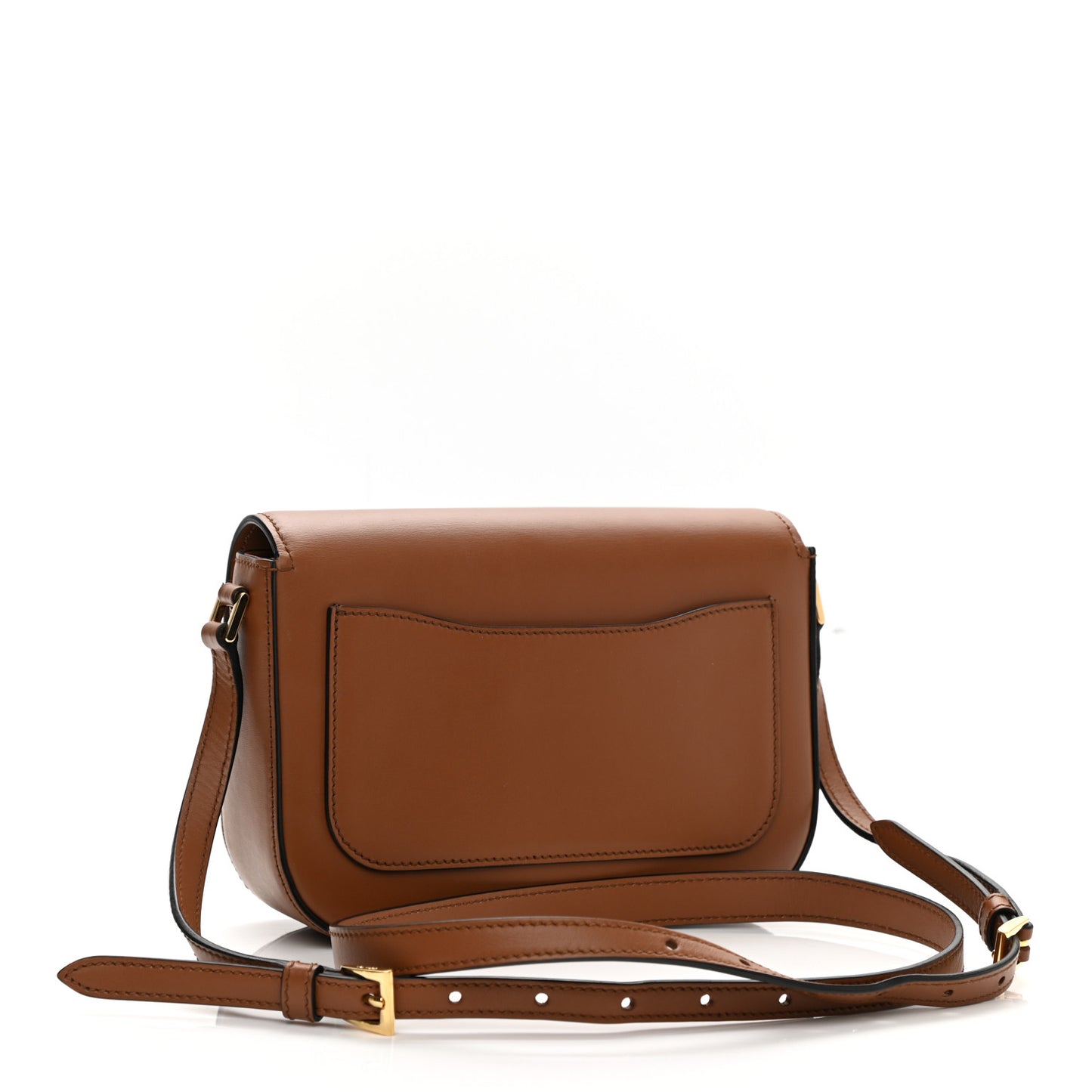 City Calf Flap Shoulder Bag Cognac