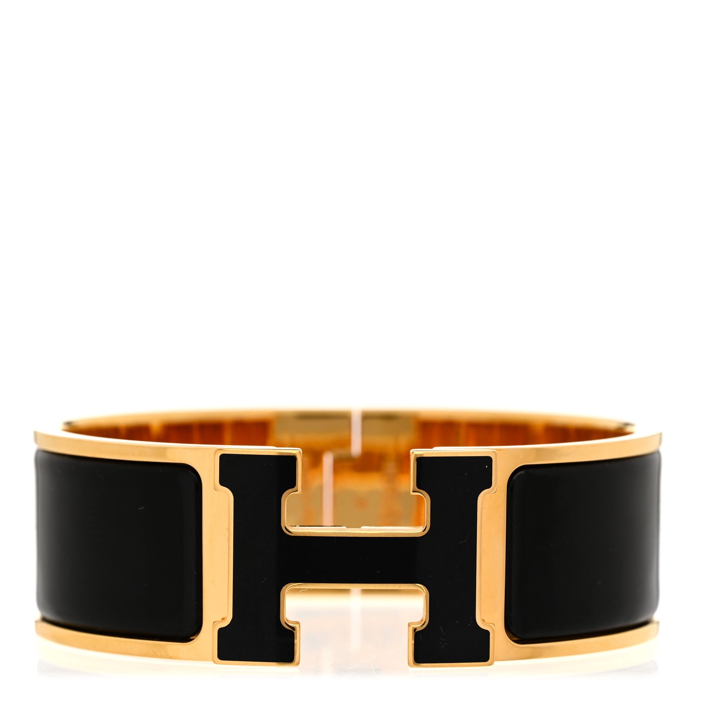 Enamel Wide Clic Clac H Bracelet GM Black