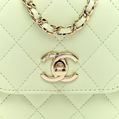 Chanel Lambskin Quilted Mini Trendy CC Chain Wallet Sea Green 10 of 11