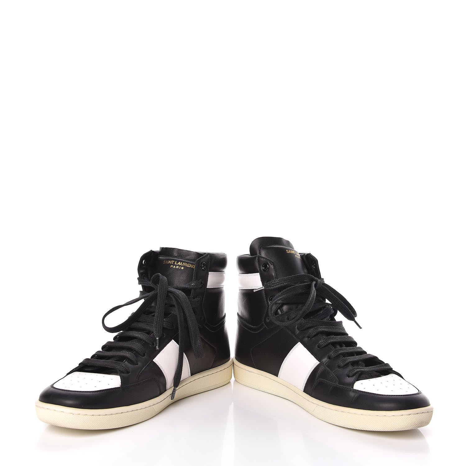 Saint Laurent Calfskin Mens Court Classic SL/10H High Top Sneakers 43 Black White 5 of 10
