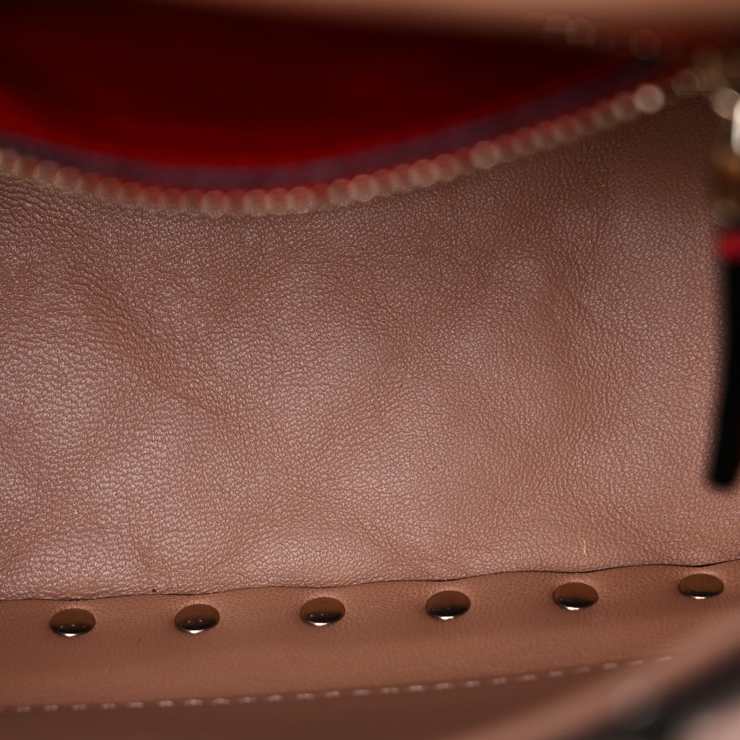 Nappa Medium Rockstud Spike Shoulder Bag Soft Noisette
