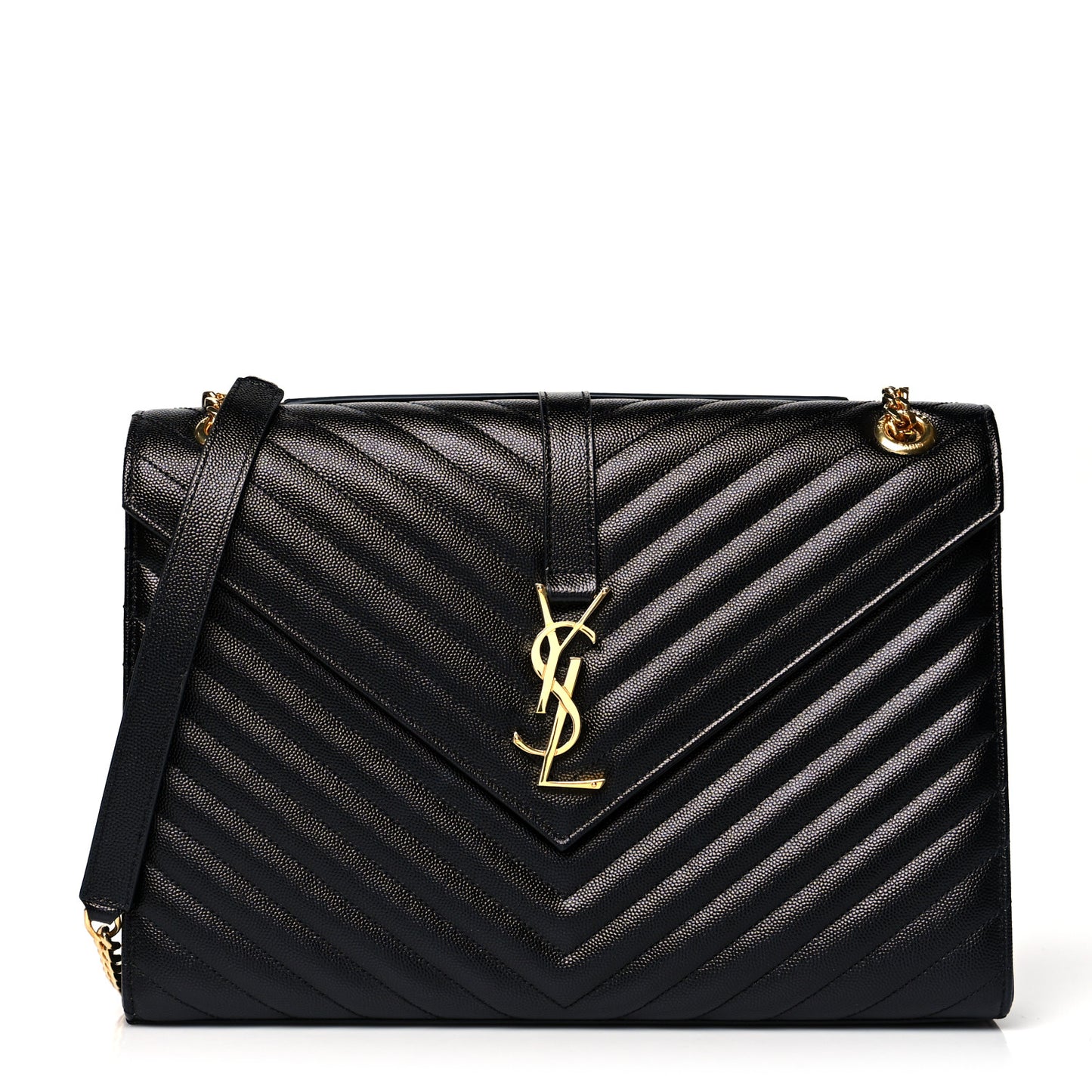 Grain De Poudre Matelasse Chevron Large Monogram Satchel Black
