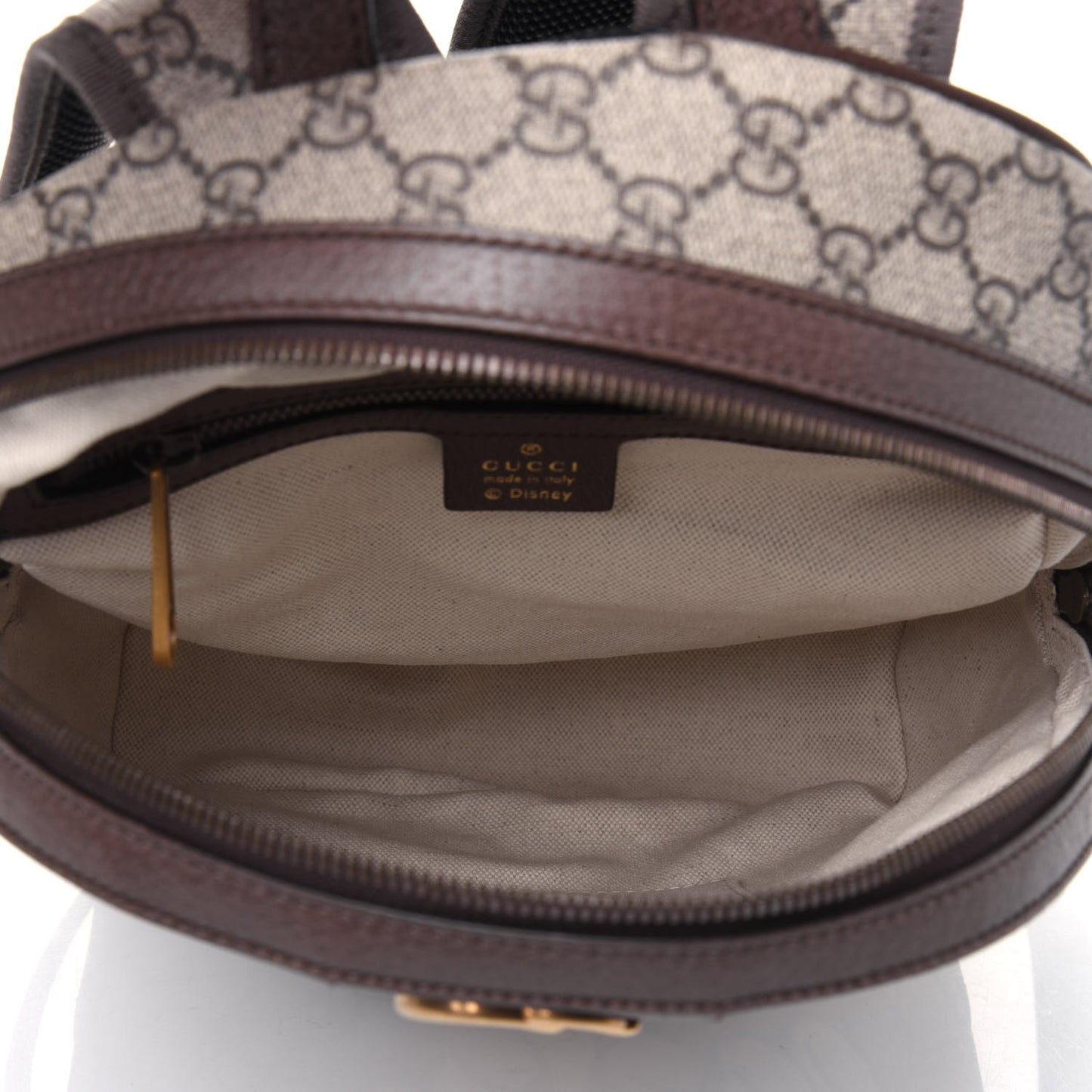 X DISNEY GG Supreme Monogram Web Three Little Pigs Ophidia Dome Backpack Beige New Acero