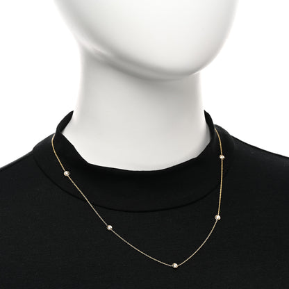 Roberto Coin 18K Yellow Gold Diamond .23ctw Diamonds By The Inch Five Station Necklace 2 of 4