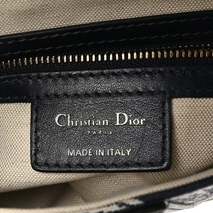 Christian Dior Canvas Reverse Embroidered Toile De Jouy Saddle Bag Blue 6 of 10
