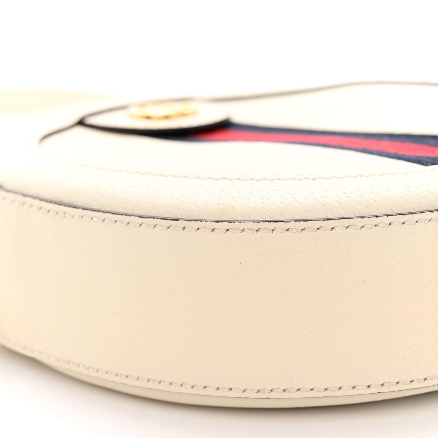 Gucci Textured Calfskin Web Mini Ophidia Round Shoulder Bag Mystic White 8 of 10