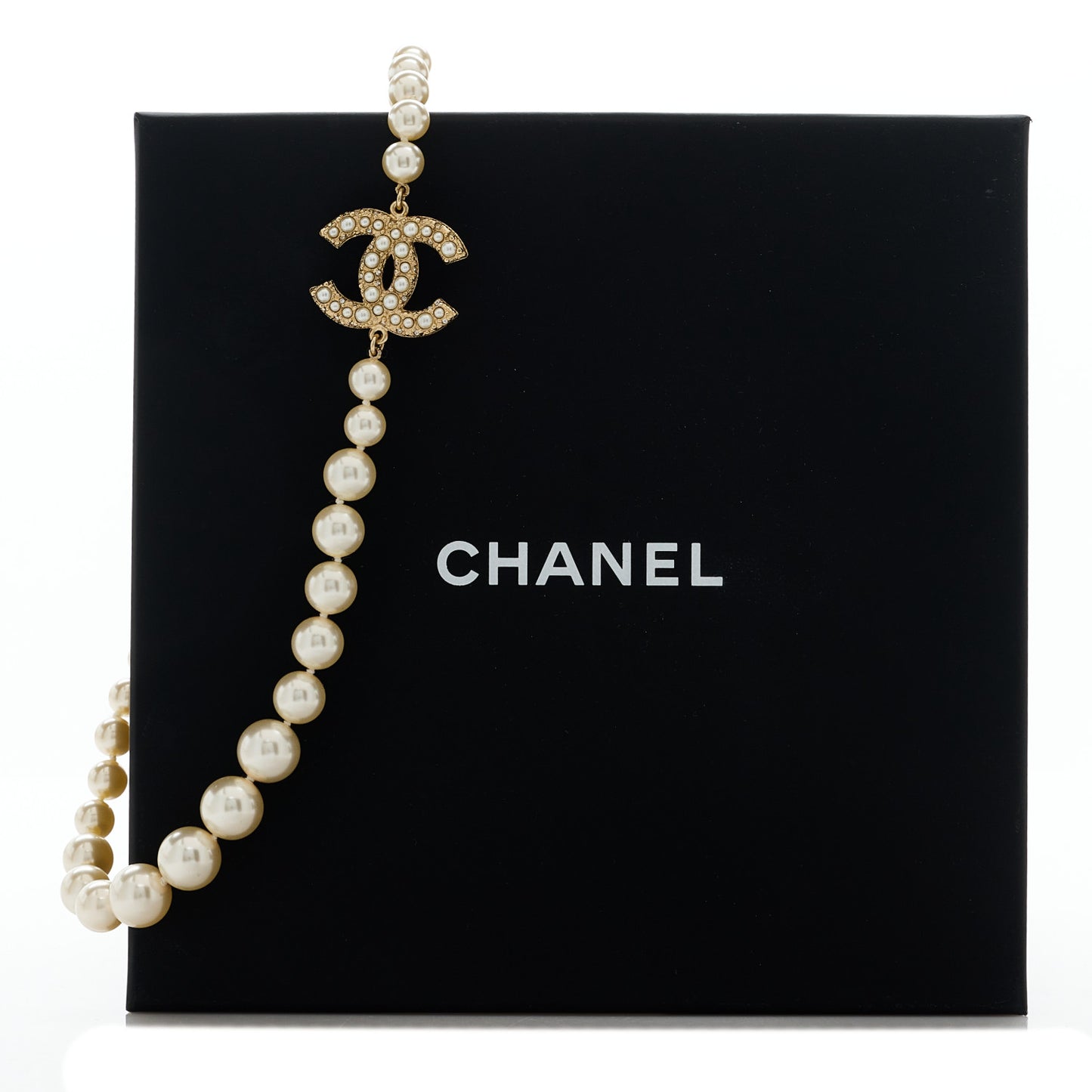 Pearl CC 100th Anniversary Necklace Light Gold