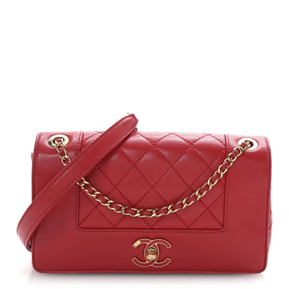 Chanel Sheepskin Quilted Medium Vintage Mademoiselle Flap Red 1 of 10