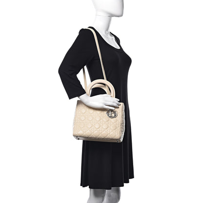 Christian Dior Lambskin Cannage Medium Lady Dior Light Beige 2 of 21