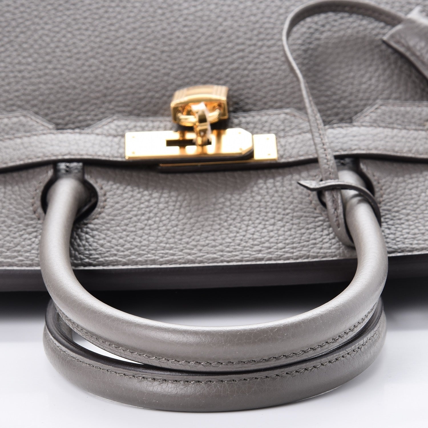 Hermes Taurillon Clemence Birkin 30 Etain 26 of 37
