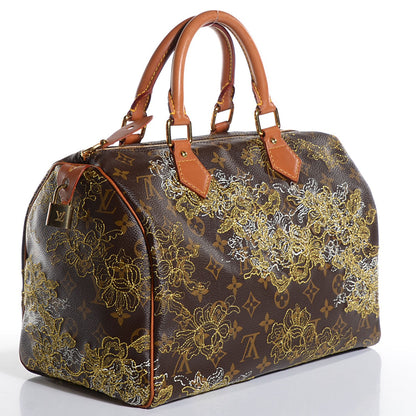 Louis Vuitton Monogram Dentelle Speedy 30 Gold 2 of 7