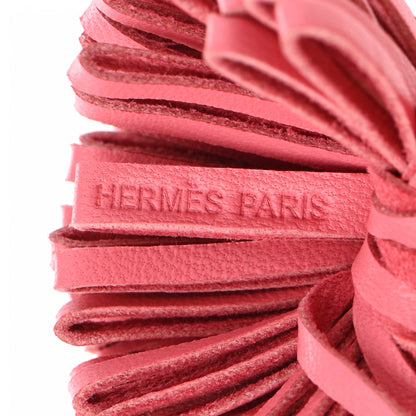 Hermes Lambskin Carmen Uno-Dos Key Holder Rose Azalee Orange Poppy 4 of 4