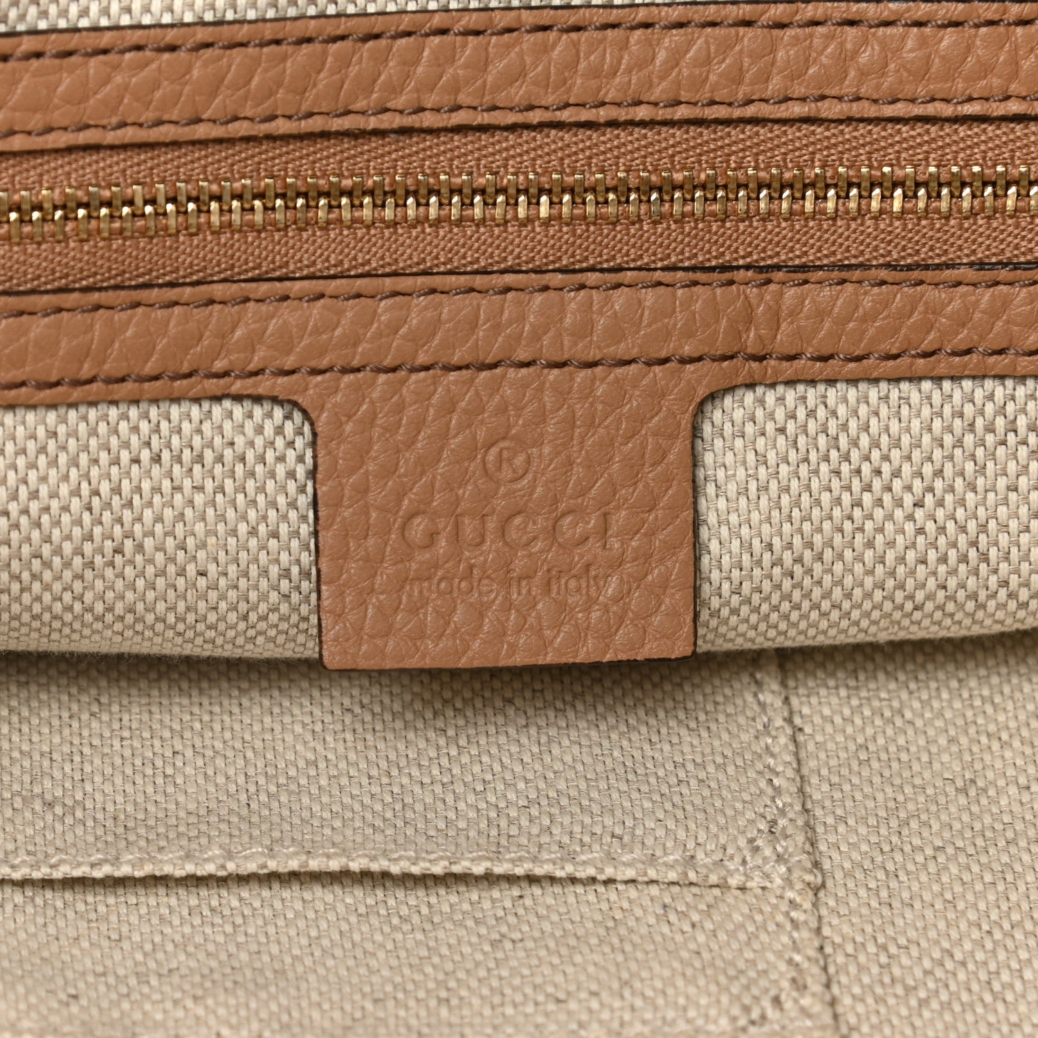 Gucci Pebbled Calfskin Medium Soho Chain Shoulder Bag Camelia 6 of 11
