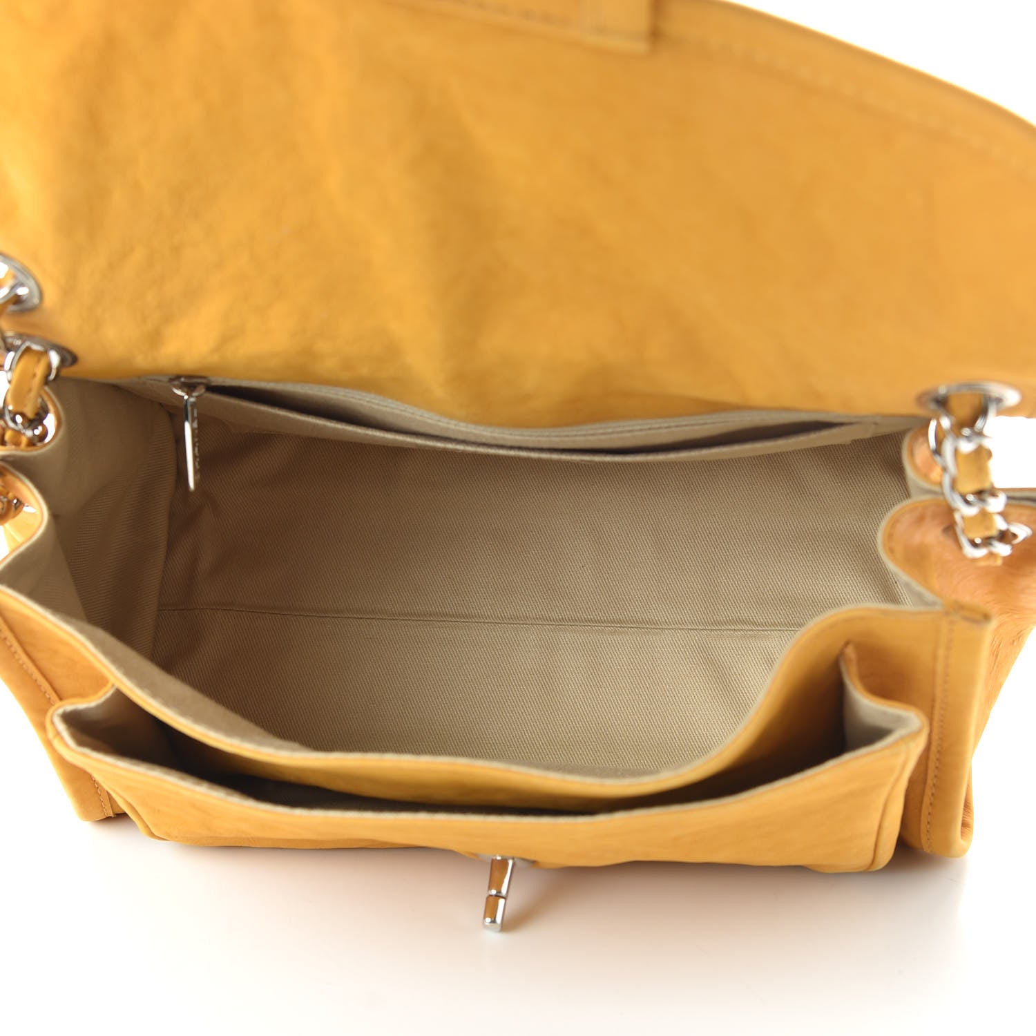 Chanel Ultra Soft Suede Calfskin Natural Beauty Flap Bag Yellow 5 of 10