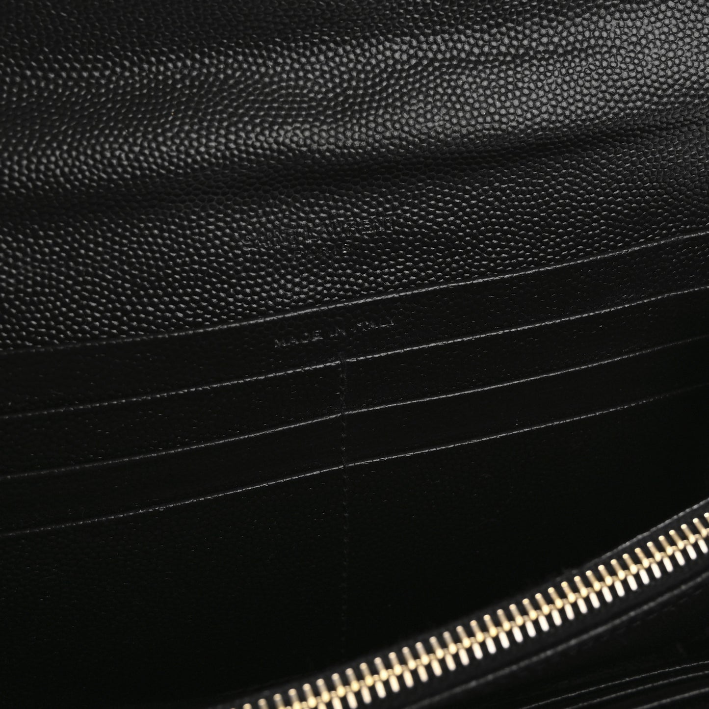 Grain De Poudre Matelasse Chevron Monogram Flap Wallet Black