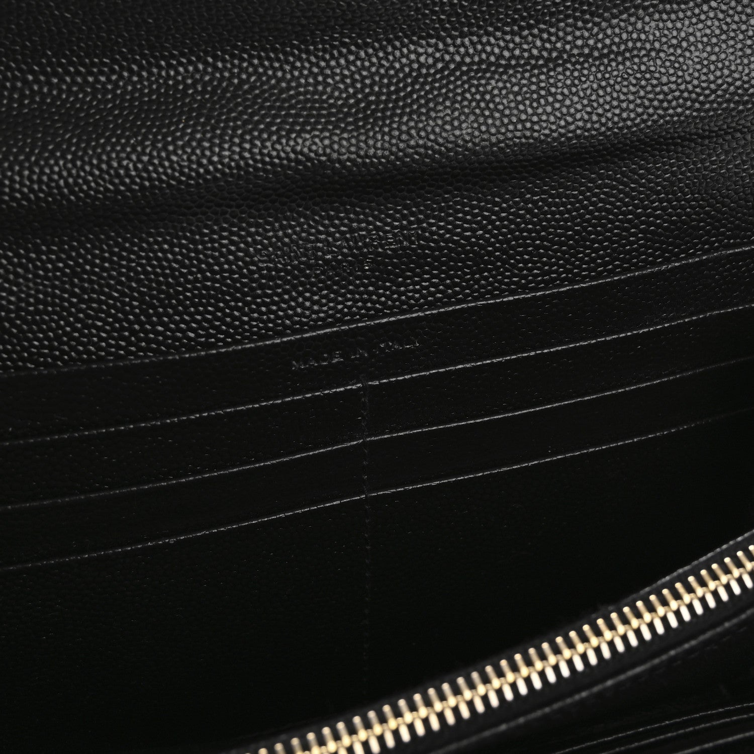 Saint Laurent Grain De Poudre Matelasse Chevron Monogram Flap Wallet Black 8 of 14