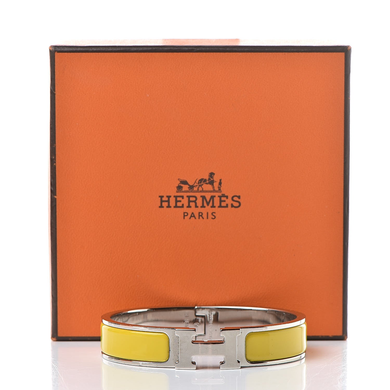 Hermes Enamel Narrow Clic Clac H Bracelet PM Jaune Soleil 6 of 6