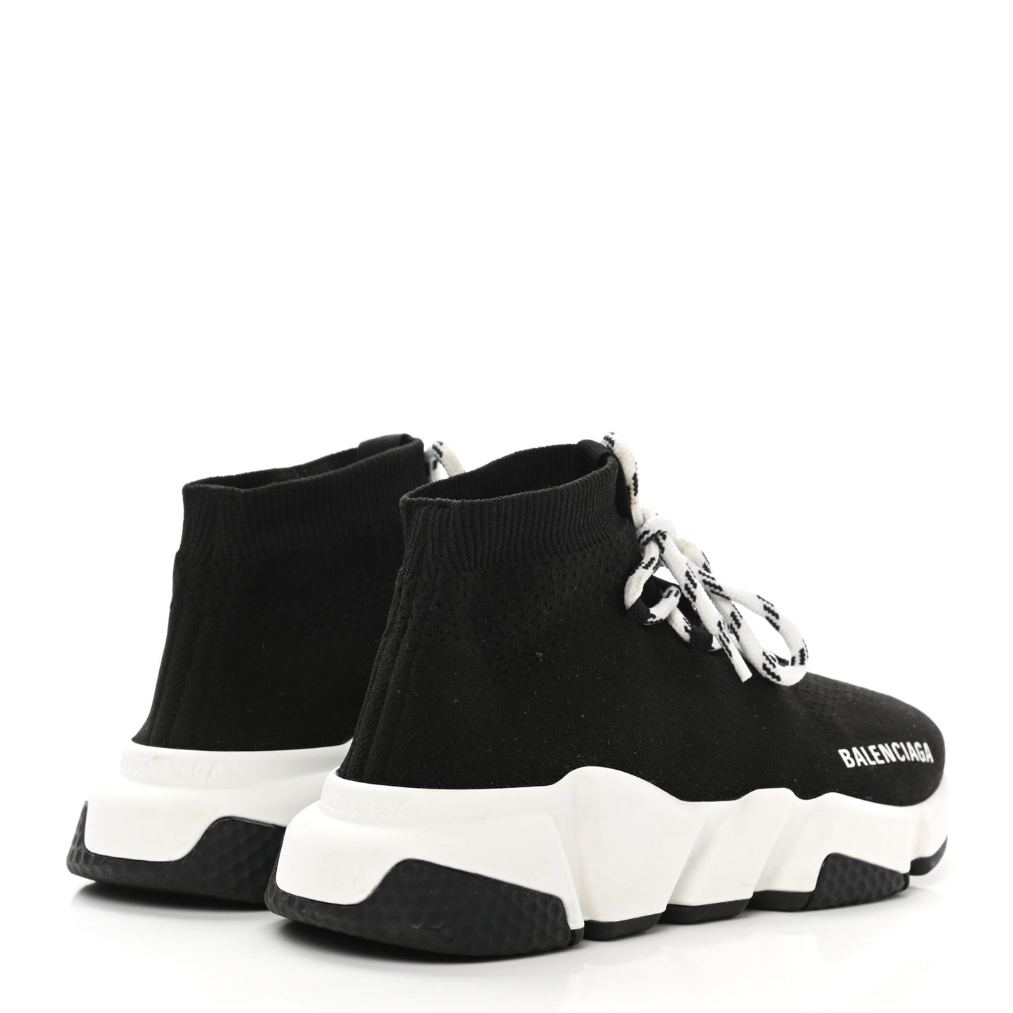 Knit Womens Speed Lace Up Sneakers 35 Black