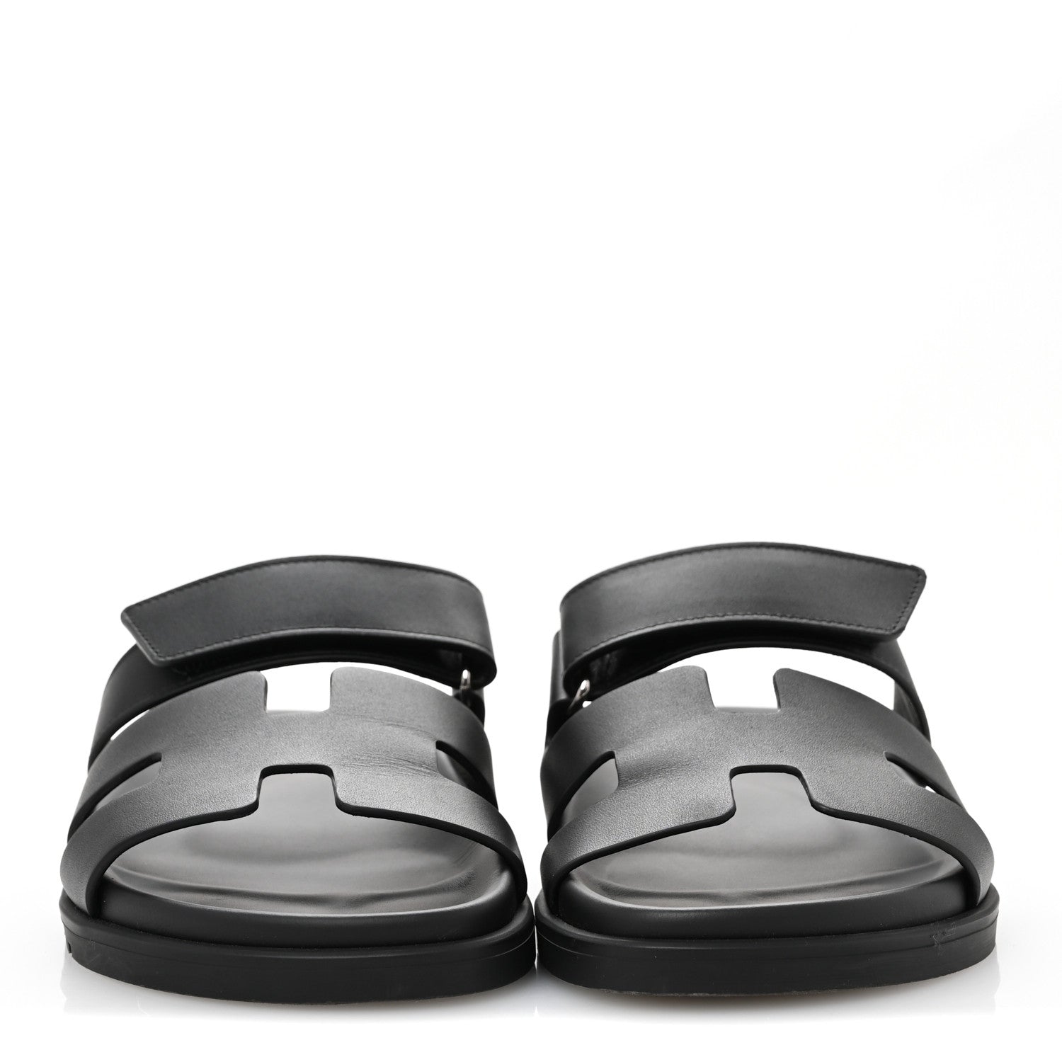Hermes Calfskin Womens Chypre Sandals 38 Black 3 of 10
