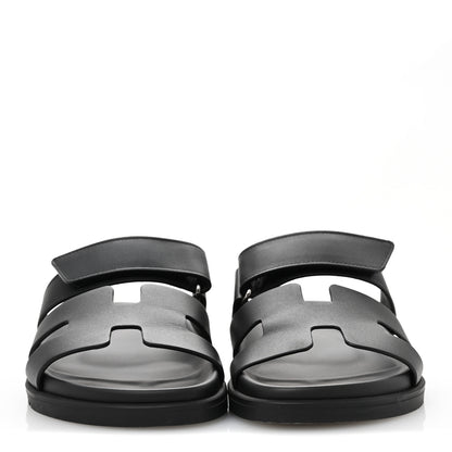 Hermes Calfskin Womens Chypre Sandals 38 Black 3 of 10
