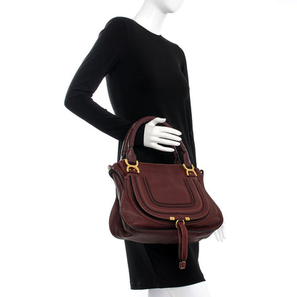 Chloe Calfskin Medium Marcie Satchel Wine Purple 3 of 8