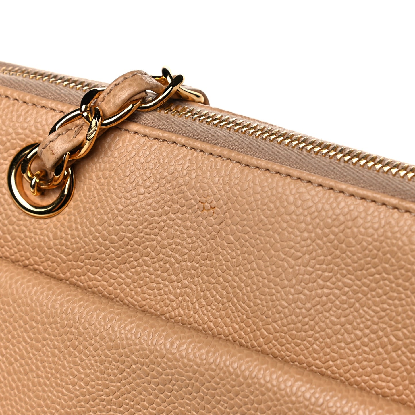 Caviar Flap Shoulder Bag Beige