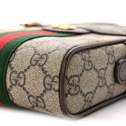 Gucci GG Supreme Monogram Web Mini Ophidia Messenger Brown 10 of 10