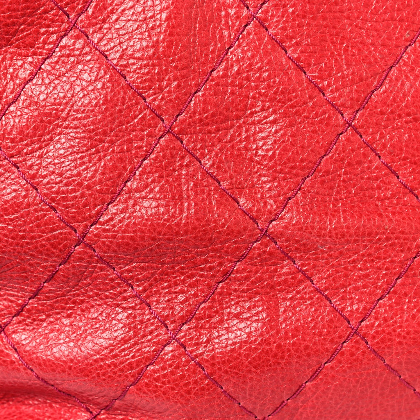 Glazed Calfskin Large On The Road Tote Red