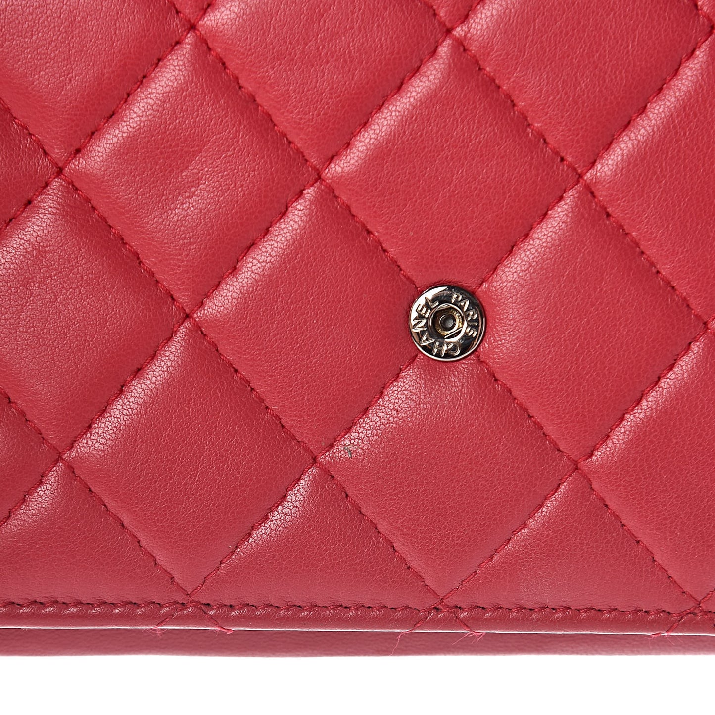 Calfskin Quilted Boy Wallet On Chain WOC Red