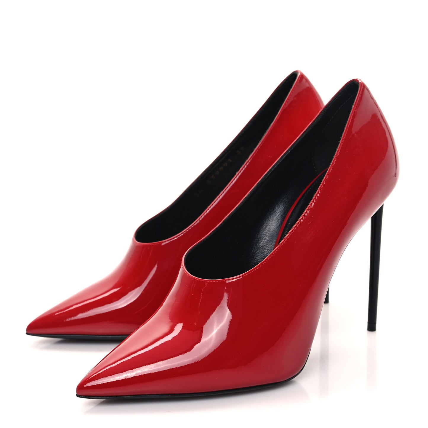 Patent Calfskin Teddy High Vamp 105 Pumps 39 Rouge Eros