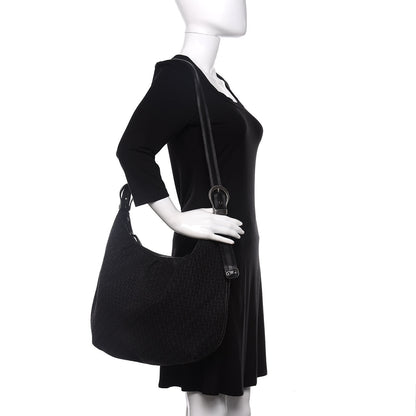 Christian Dior Monogram Buckle Hobo Black 2 of 8
