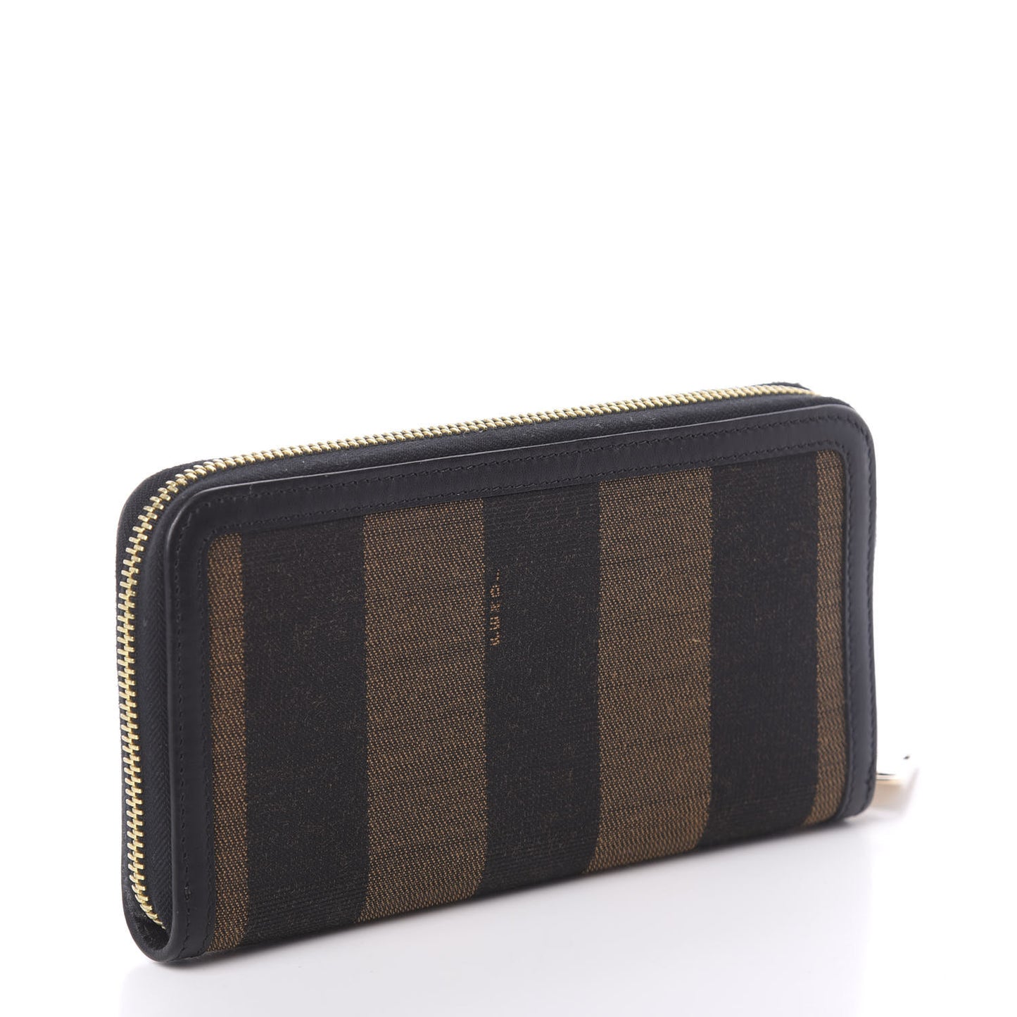 Pequin Cuoio Vegetale Zip Around Wallet Tobacco Black