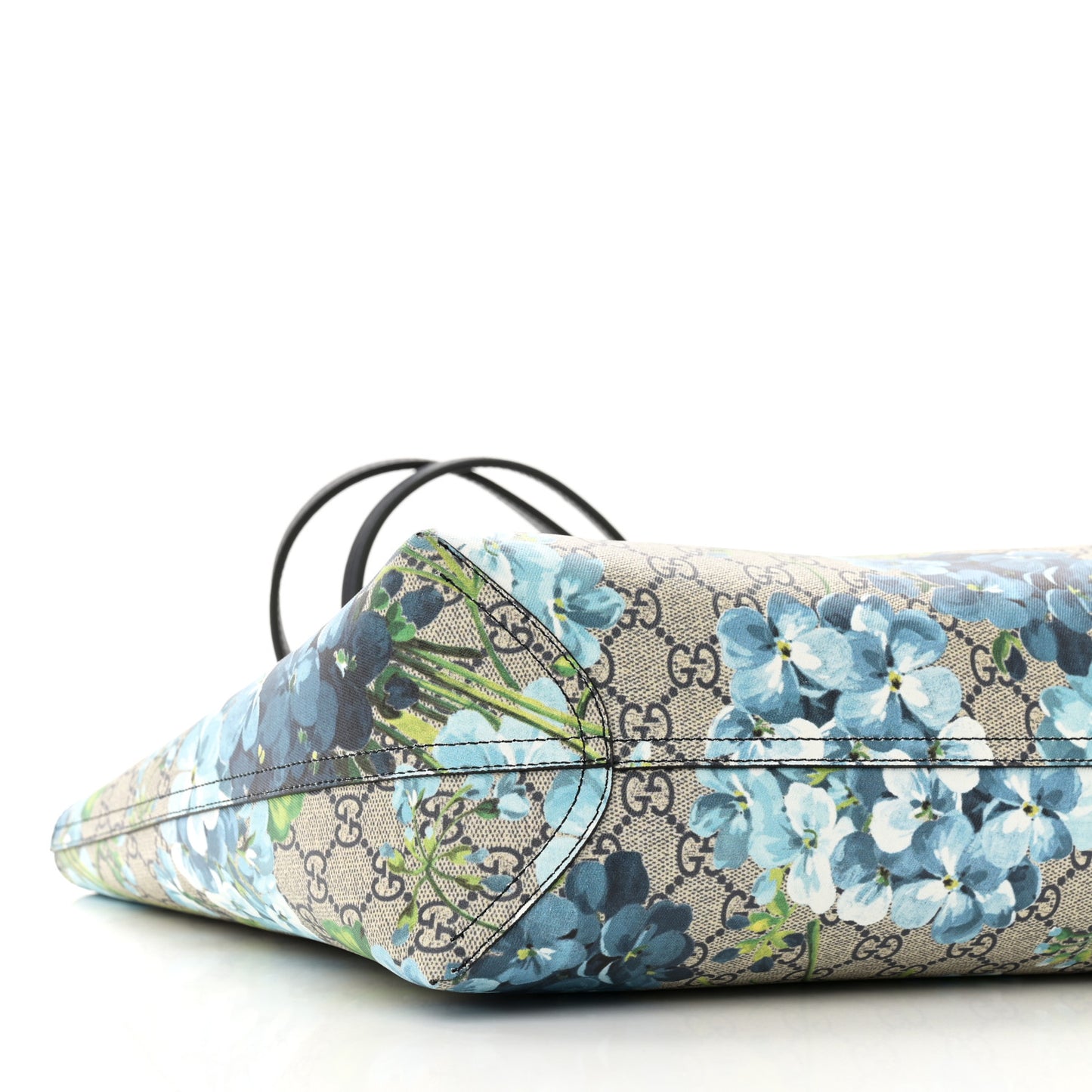 GG Supreme Monogram Blooms Medium Reversible Tote Beige Blue Navy