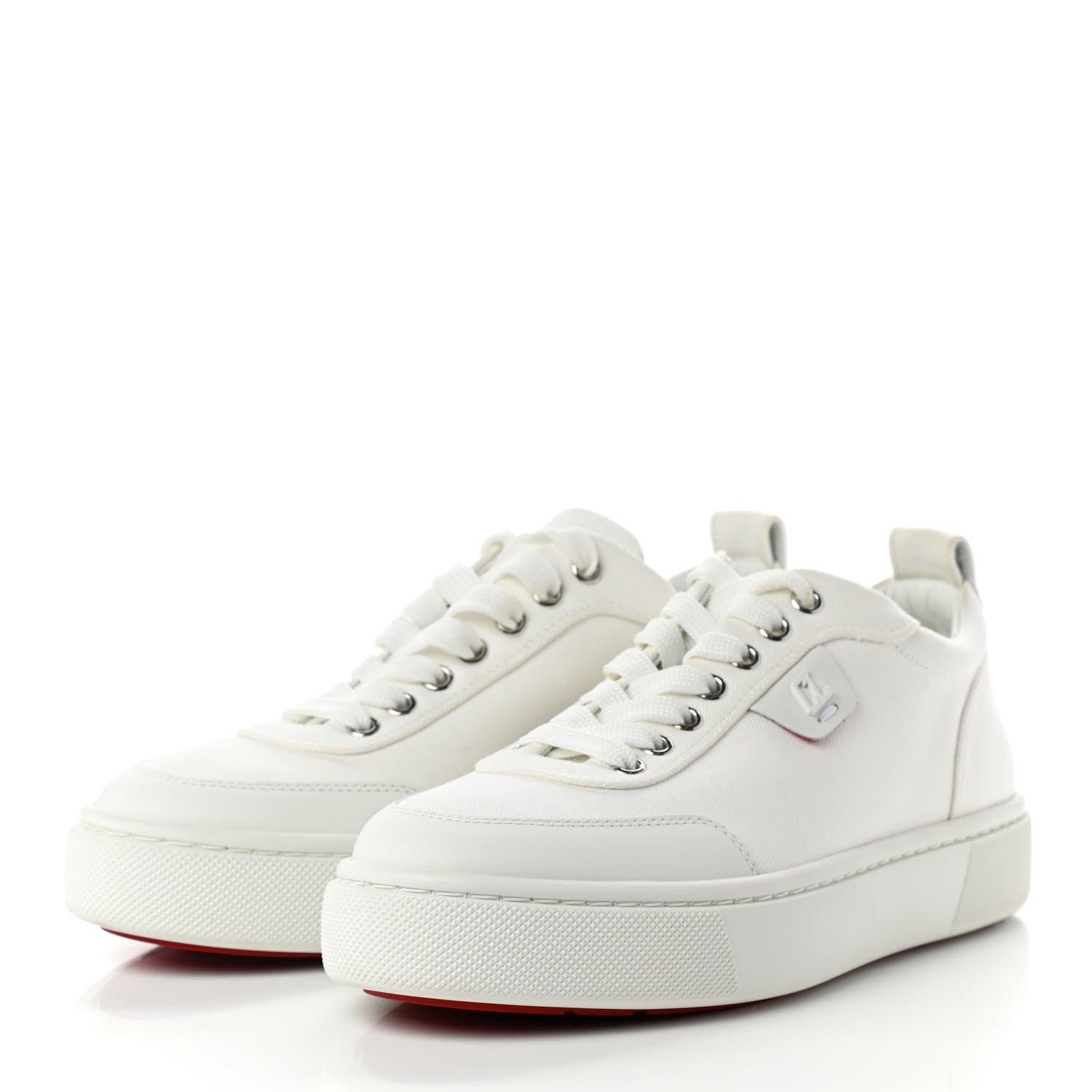 Christian Louboutin Canvas Simplerui Flat Sneakers 38.5 White 3 of 7