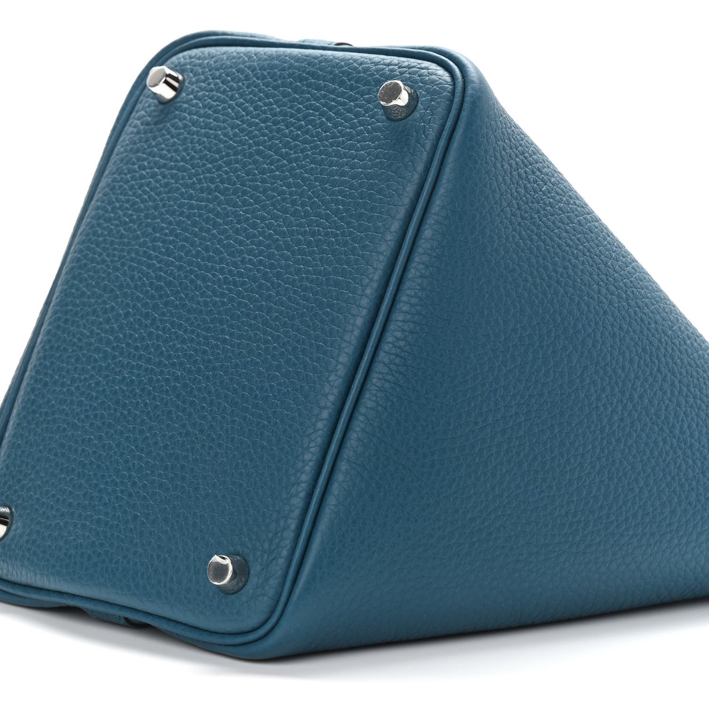 Taurillon Clemence Eclat Picotin Lock 18 PM Vert Bosphore Deep Blue