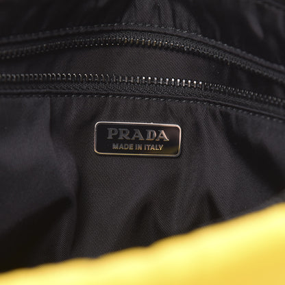 Prada Tessuto Nylon Soft Padded Medium Chain Clutch Bag Giallo 6 of 10