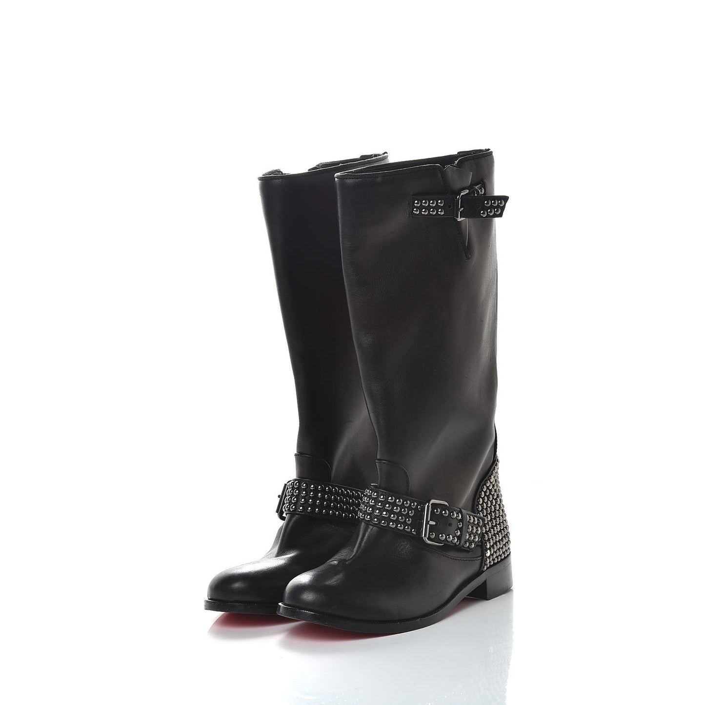 Calfskin Studded Bicloubutu 70 Boots 38 Black