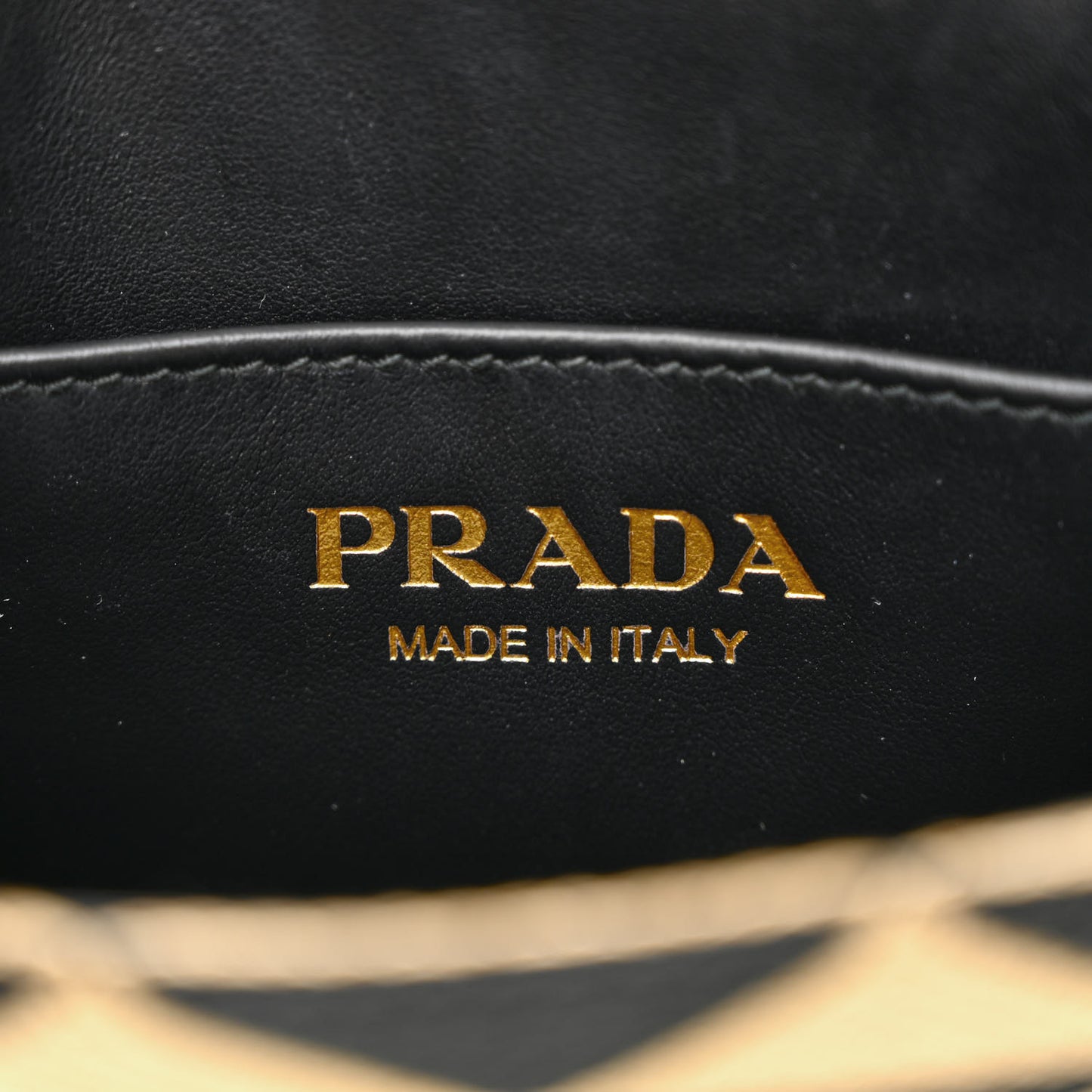 Jacquard Saffiano Triangolo Symbole Embroidered Micro Tote Black Corda