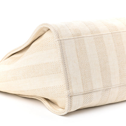 Chanel Mixed Fibers Striped Medium Deauville Tote Beige 9 of 10