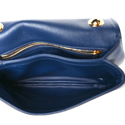 Gucci Roxy Calfskin Web Medium Blondie Top Handle Shoulder Flap Bag Blue Agata 5 of 9