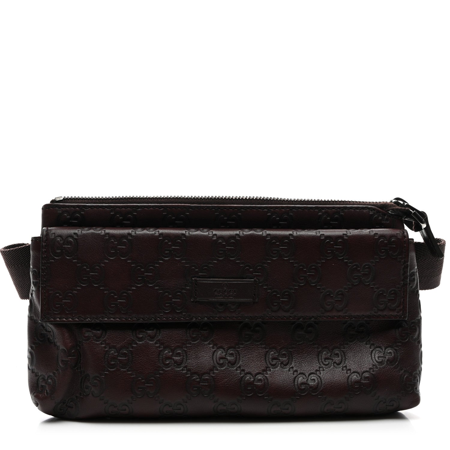 Gucci Guccissima Waist Belt Bag Dark Brown 1 of 10