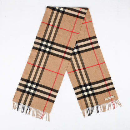 Burberry Cashmere Giant Heritage Check Fringe Scarf Camel 3 of 5