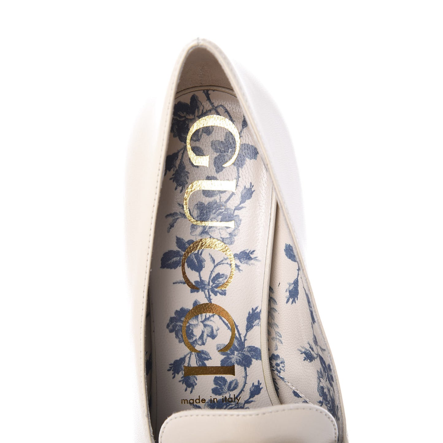 Malaga Kid GG Victoire 95mm Loafer Pumps 37.5 Vintage White