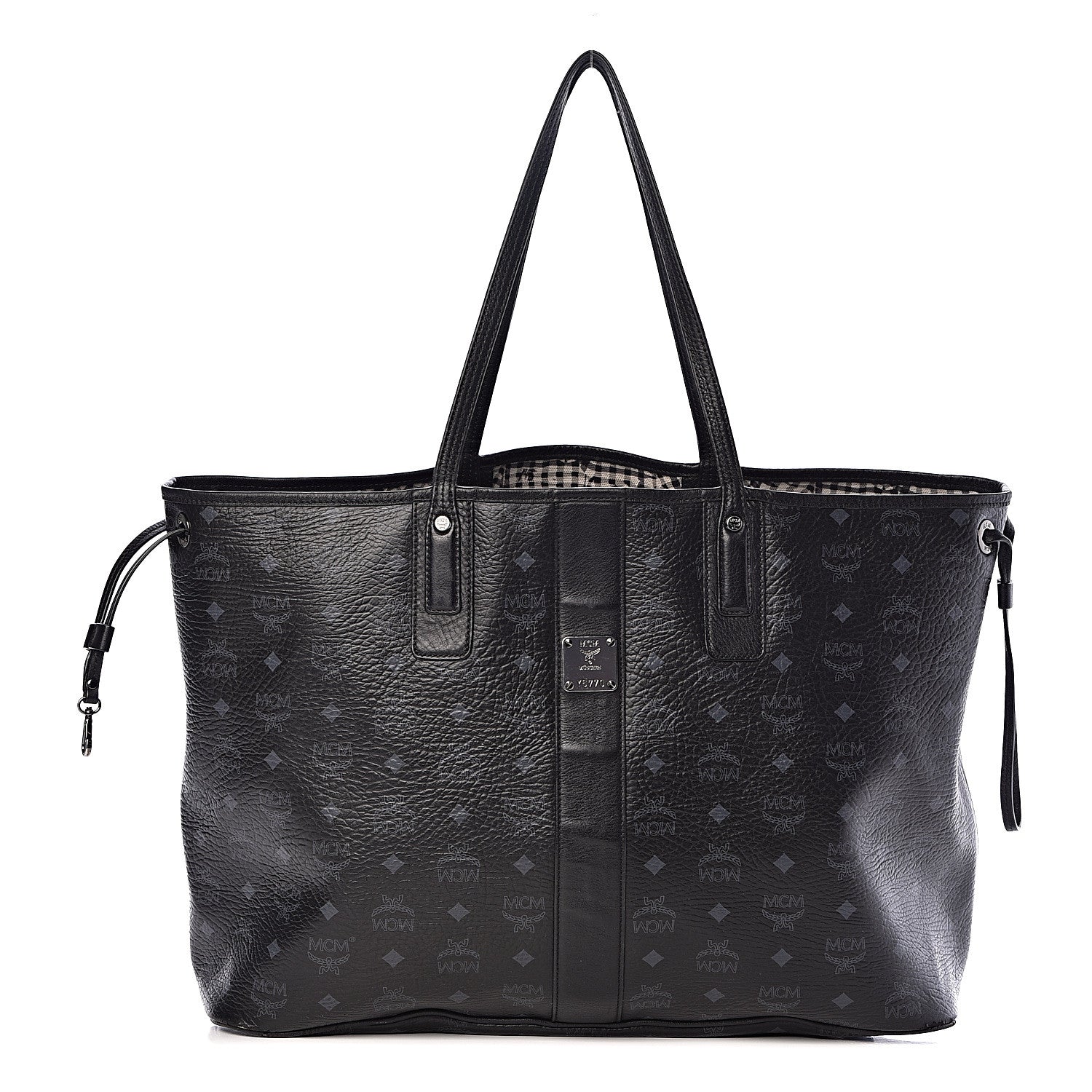 MCM Visetos Large Liz Reversible Shopper Tote Black 1 of 24