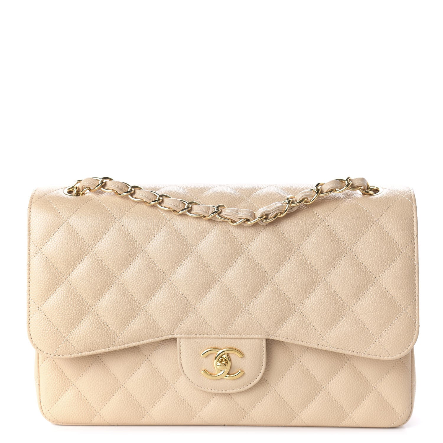 Chanel Caviar Quilted Jumbo Double Flap Beige Clair 1 of 11