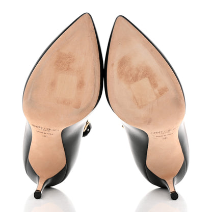 Jimmy Choo Shiny Calfskin Lark 100 Pumps 36 Black 5 of 8