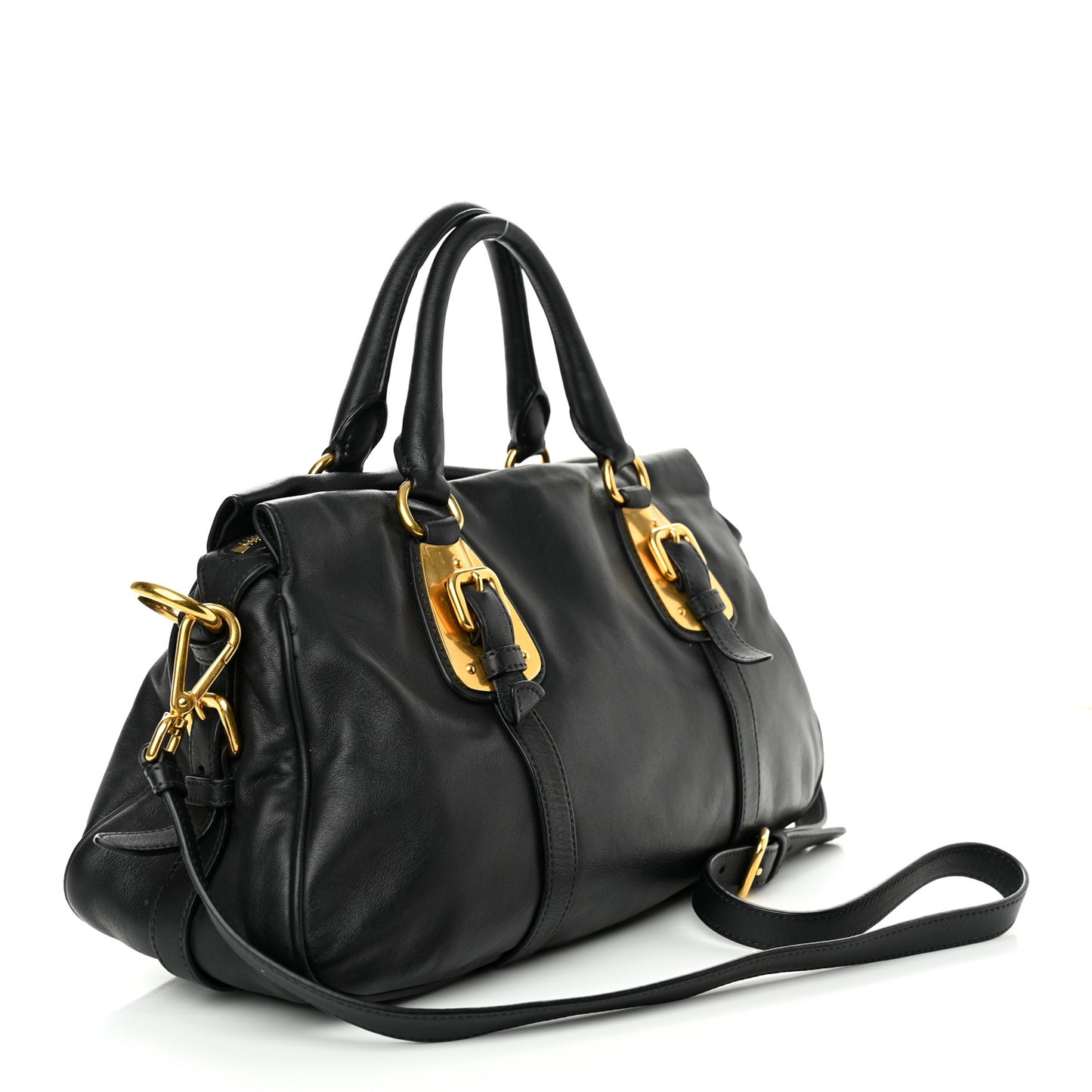 Soft Calf Shopping Satchel Black