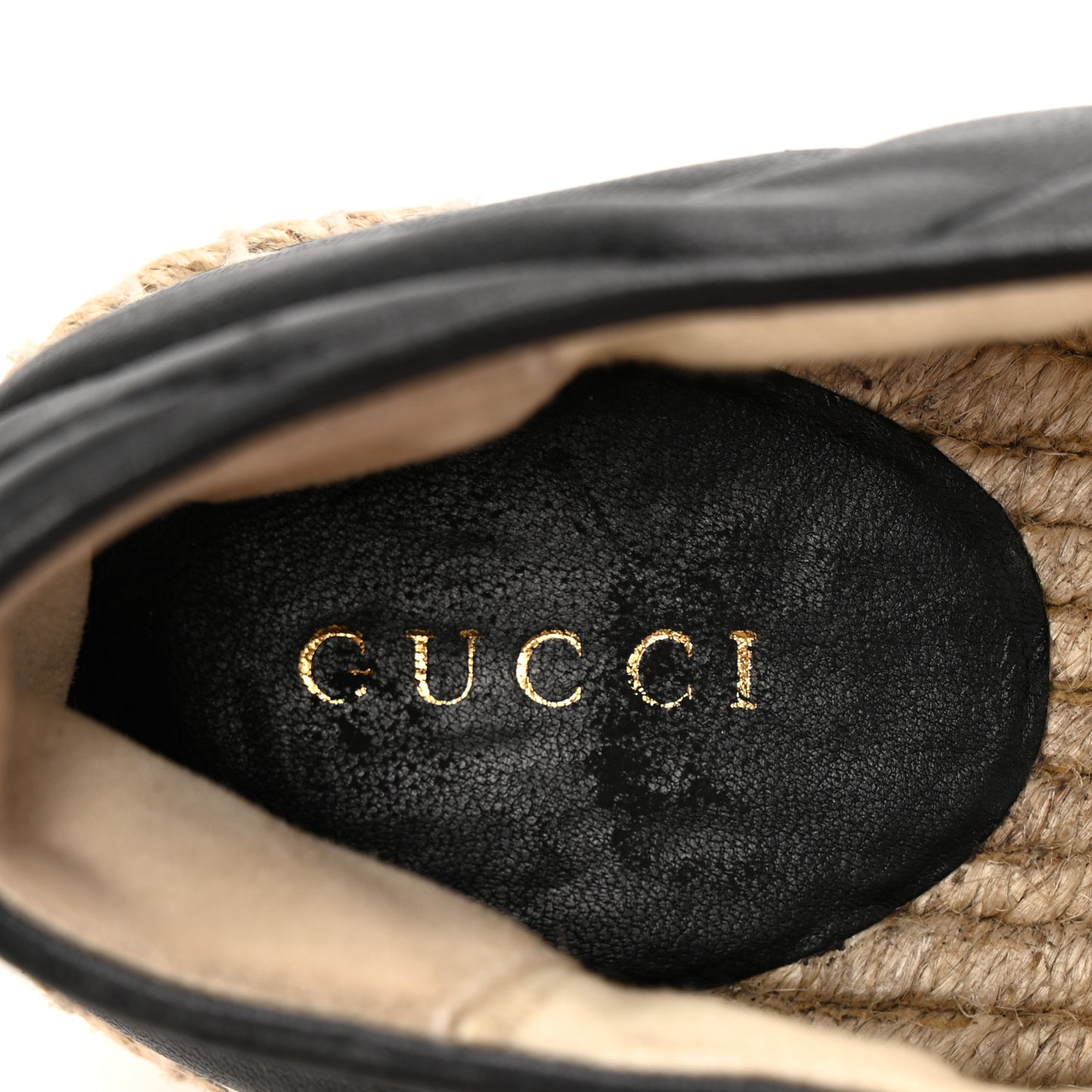 Nappa Matelasse GG Marmont Platform Espadrilles 39 Black