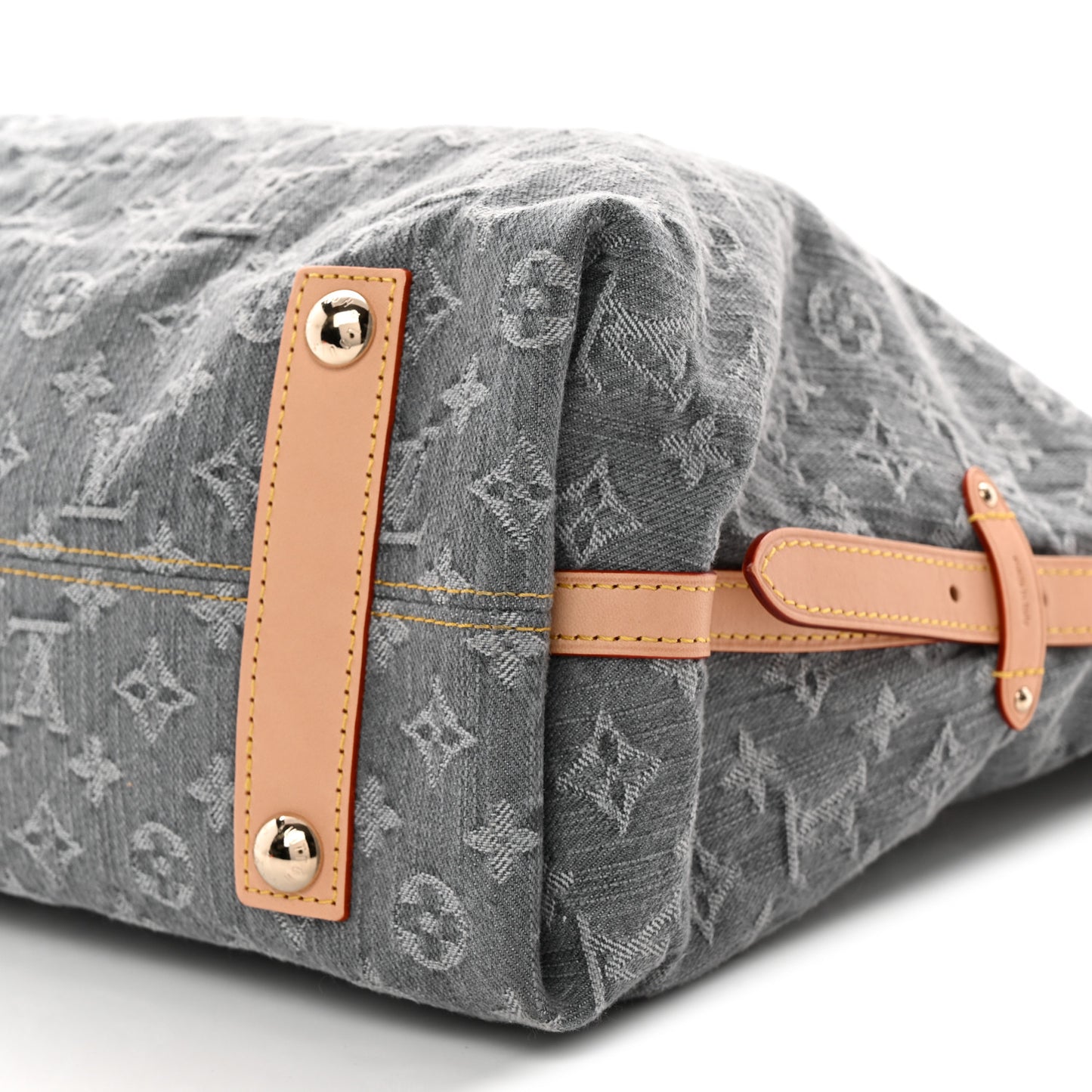Monogram Denim CarryAll MM Washed Grey