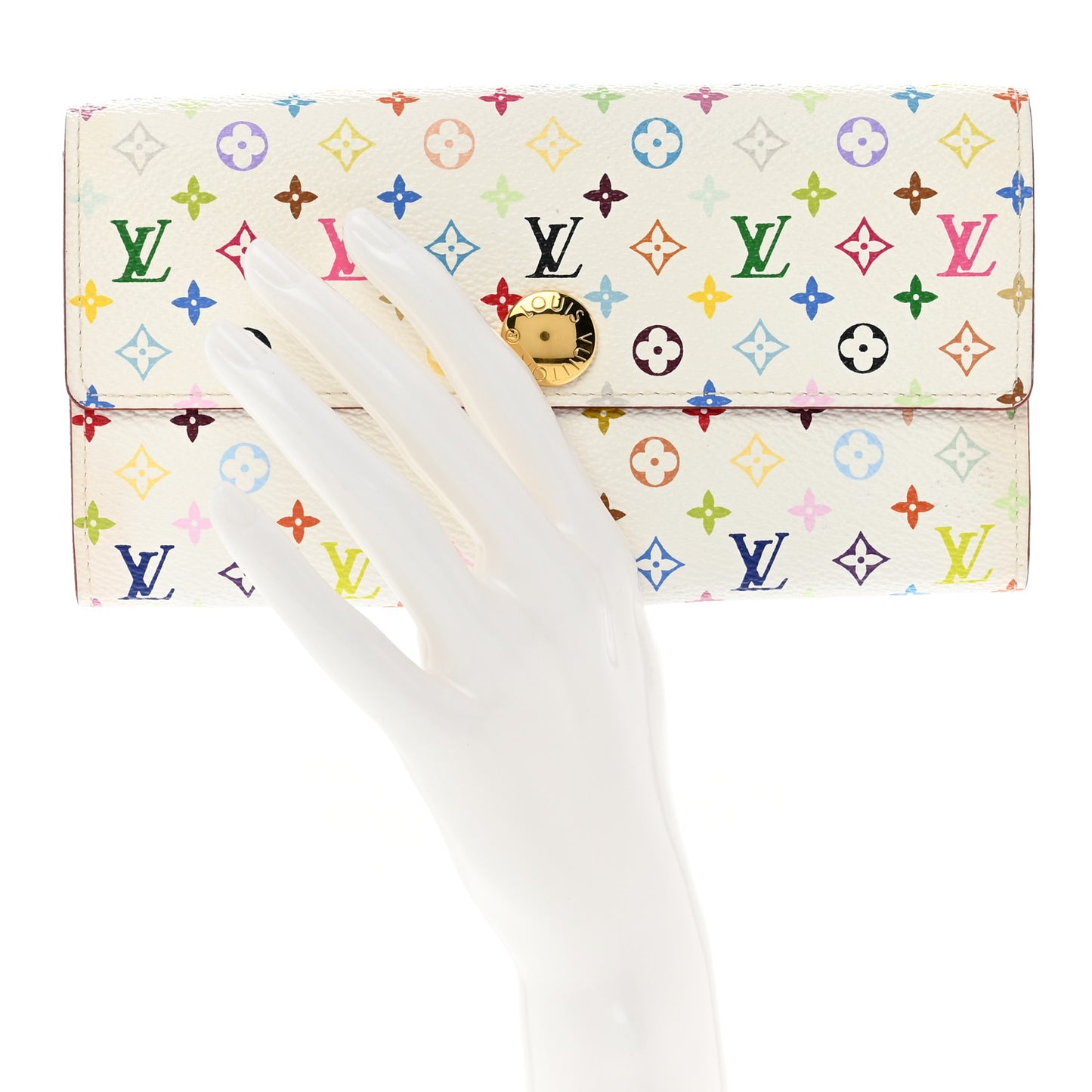 Monogram Multicolor Sarah Wallet White Litchi